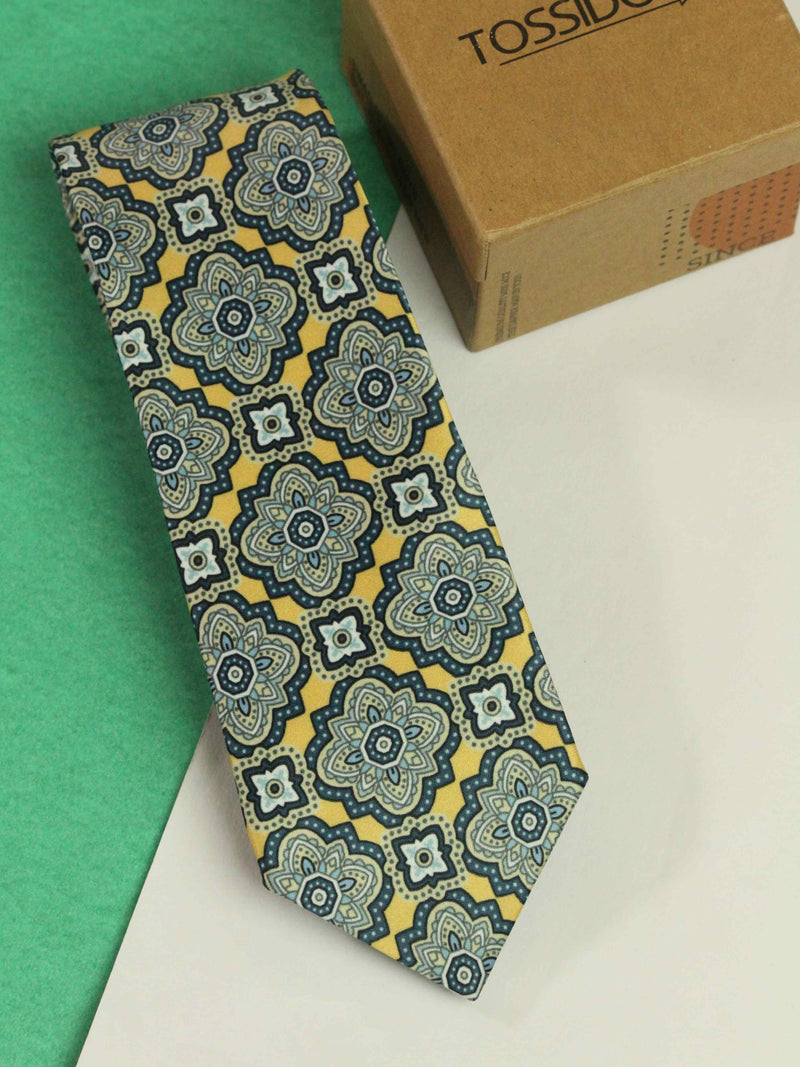 Smoky Yellow Printed Necktie