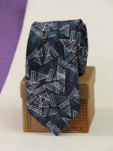 Blue Geometric Print Necktie