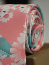 Peach Floral Printed Necktie