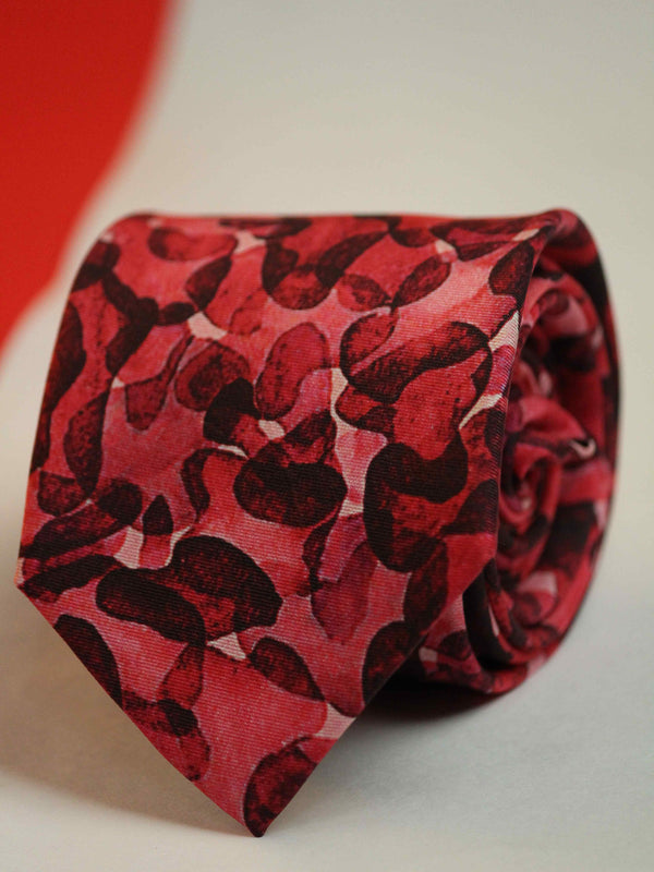 Maroon & Red Abstract Necktie