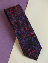 Black & Purple Abstract Printed Necktie