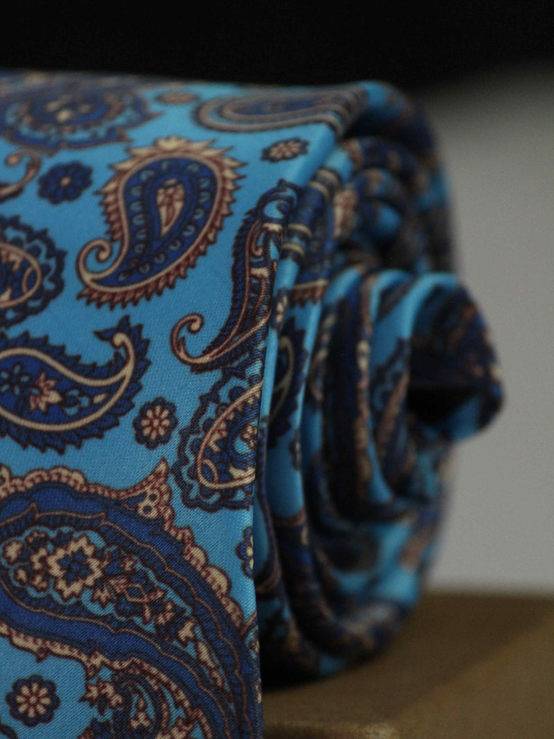 Blue Paisley Printed Necktie