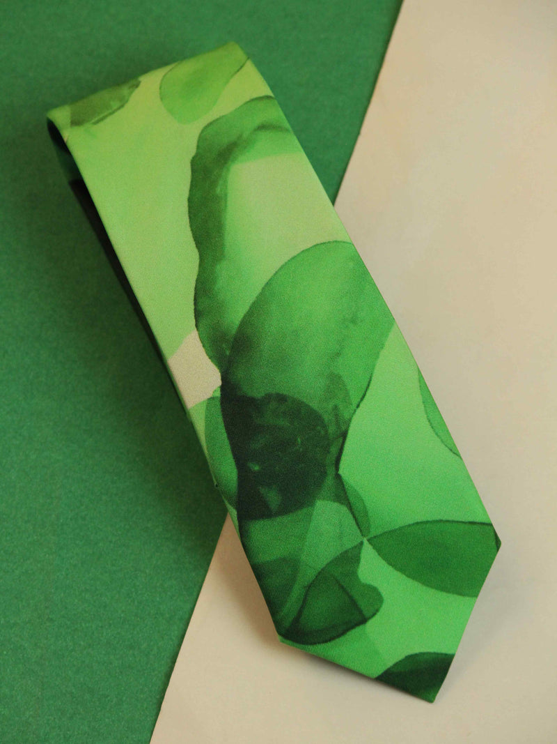 Green Abstract Printed Necktie