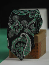 Black Paisley Printed Necktie