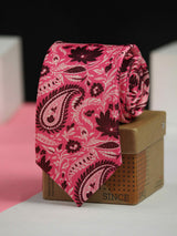 Pink Paisley Printed Necktie