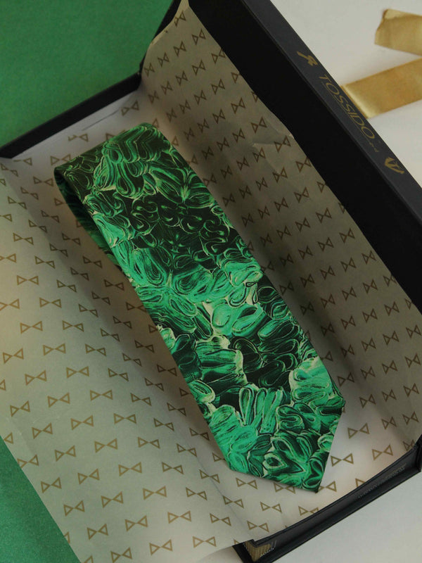 Green Abstract Printed Necktie