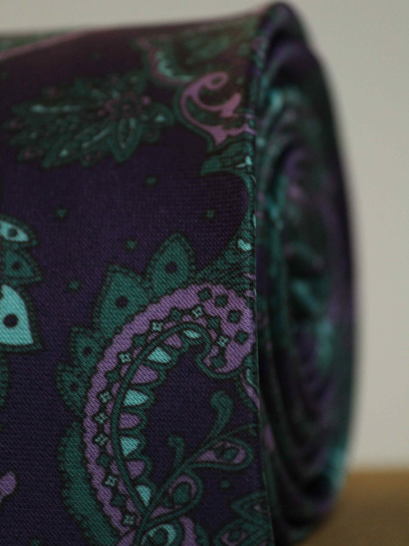 Purple Paisley Printed Necktie