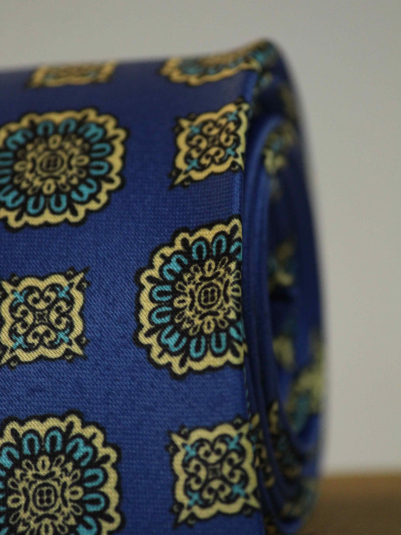 Blue Floral Printed Necktie