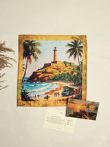 Goa Beach Lighthouse Printed Pocket Square - TOSSIDO