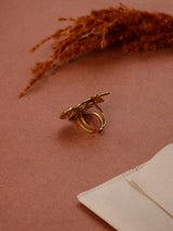 Gold Seashell & Starfish Adjustable Ring