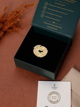 Gold Textured Cutout Disc Adjustable Ring