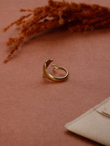 Gold Fish Wrap Adjustable Ring