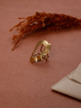 Gold Molten Ripple Adjustable Ring