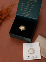 Gold Scallop Shell Adjustable Ring