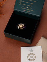Gold Sunburst Adjustable Ring