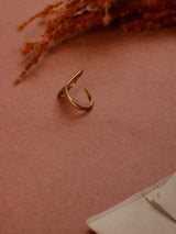 Gold Pleated Fan Adjustable Ring