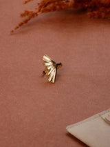 Gold Pleated Fan Adjustable Ring