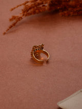 Gold Basket Weave Adjustable Ring
