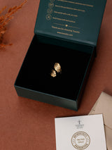 Gold Textured Leaf Wrap Adjustable Ring