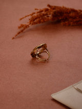 Gold Twisted Wreath Adjustable Ring