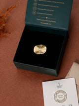 Gold Etched Disc Adjustable Ring