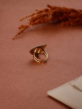 Gold Hammered Triangle Adjustable Ring