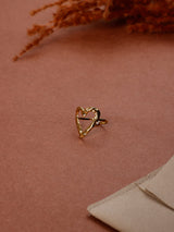 Gold Open Heart Adjustable Ring