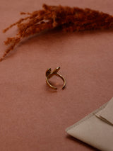 Gold Hammered Heart Adjustable Ring
