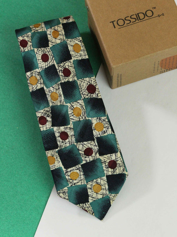 Multicolor Abstract Printed Silk Necktie