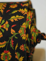 Black & Orange Floral Printed Silk Necktie
