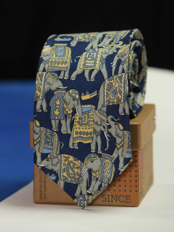 Blue Elephant Silk Necktie