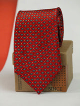 Red Geometric Printed Silk Necktie