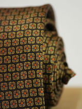 Brown Geometric Printed Silk Necktie