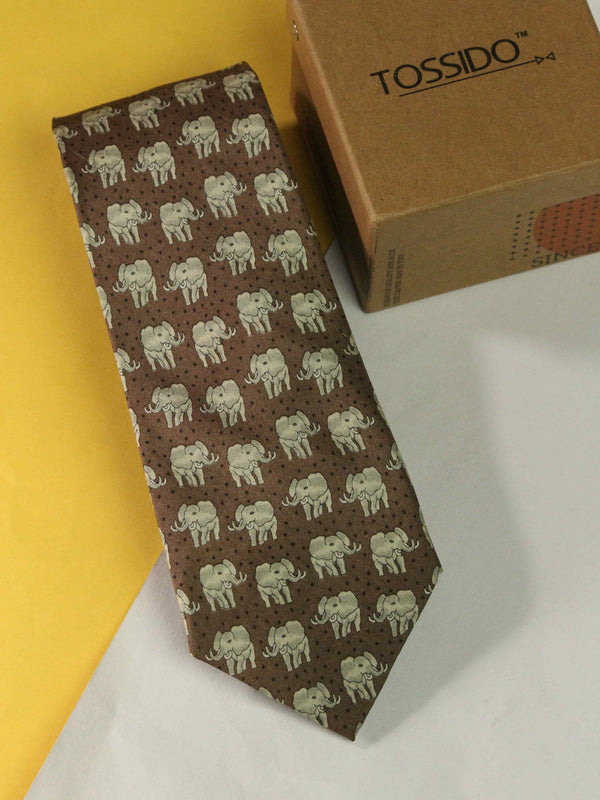 Auburn Printed Silk Necktie