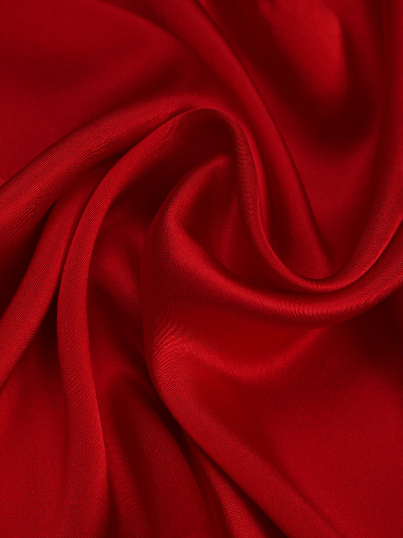 Red Solid Silk Pocket Square