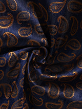 Navy & Gold Mini Paisley Performance Silk™ Pocket Square