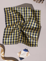 Yellow & Navy Check Performance Silk™ Pocket Square