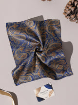 Navy & Gold Paisley Performance Silk™ Pocket Square