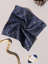 Navy & Grey Paisley Performance Silk™ Pocket Square