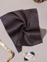 Navy & Orange Houndstooth Performance Silk™ Pocket Square