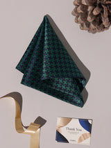 Green & Navy Houndstooth Performance Silk™ Pocket Square