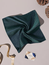 Green & Navy Houndstooth Performance Silk™ Pocket Square