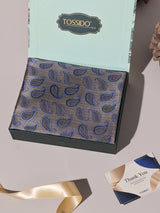 Brown & Blue Paisley Performance Silk™ Pocket Square