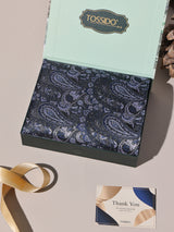 Navy & Silver Paisley Performance Silk™ Pocket Square