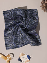 Navy & Silver Paisley Performance Silk™ Pocket Square