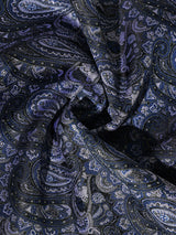 Navy & Silver Paisley Performance Silk™ Pocket Square