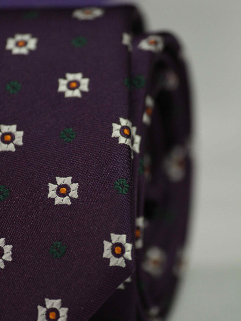 Purple Floral Skinny Necktie