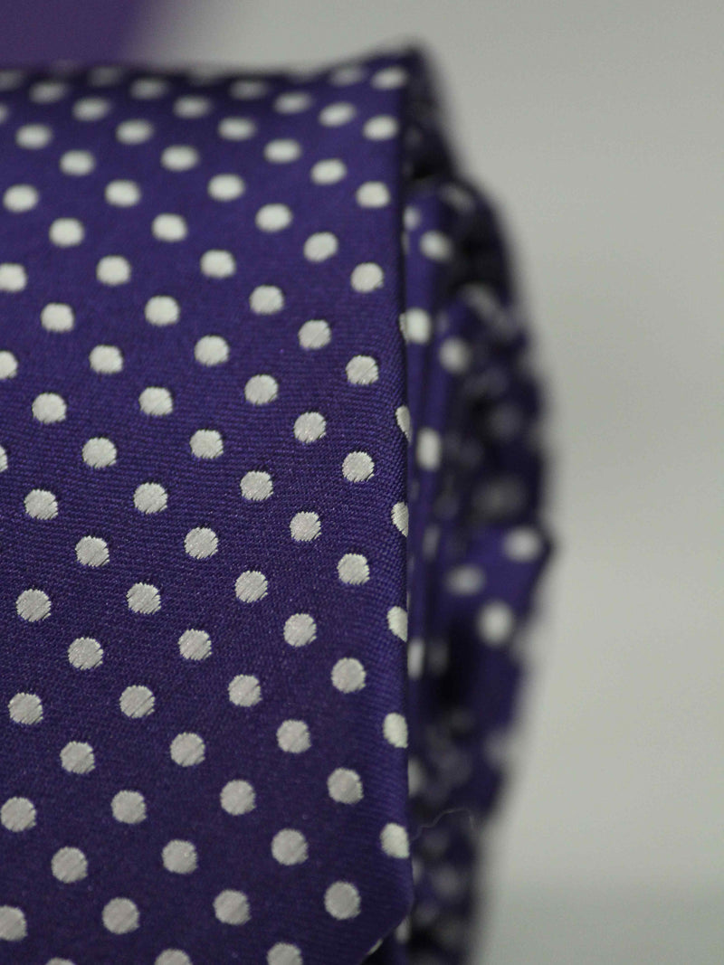 Purple Polka Skinny Necktie