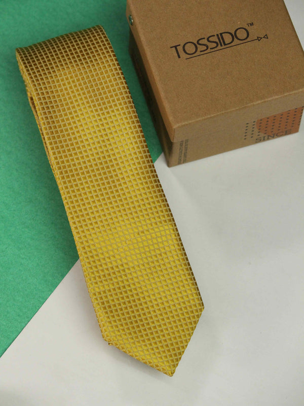 Yellow Geometric Skinny Necktie
