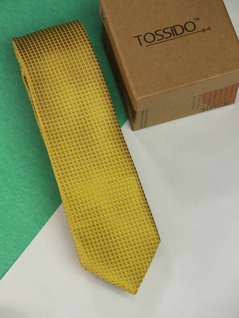 Yellow Geometric Skinny Necktie